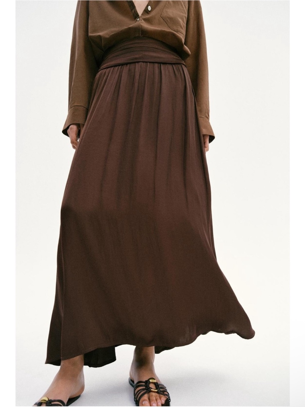 Zara satin flowy Skirt